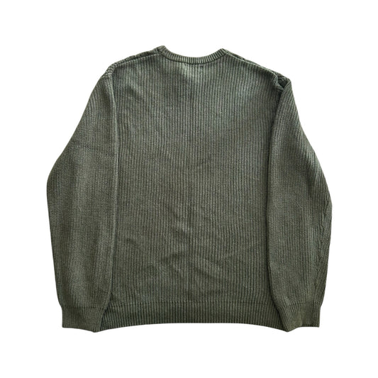 XXL Nautica Khaki Olive Green Textured Knitted Jumper