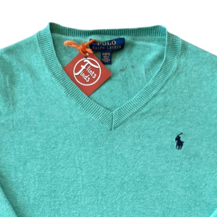 Aged 10-12 Ralph Lauren Green V-Neck Jumper