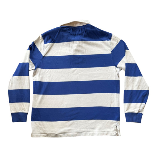 Large Ralph Lauren Blue and White Rugby Shirt