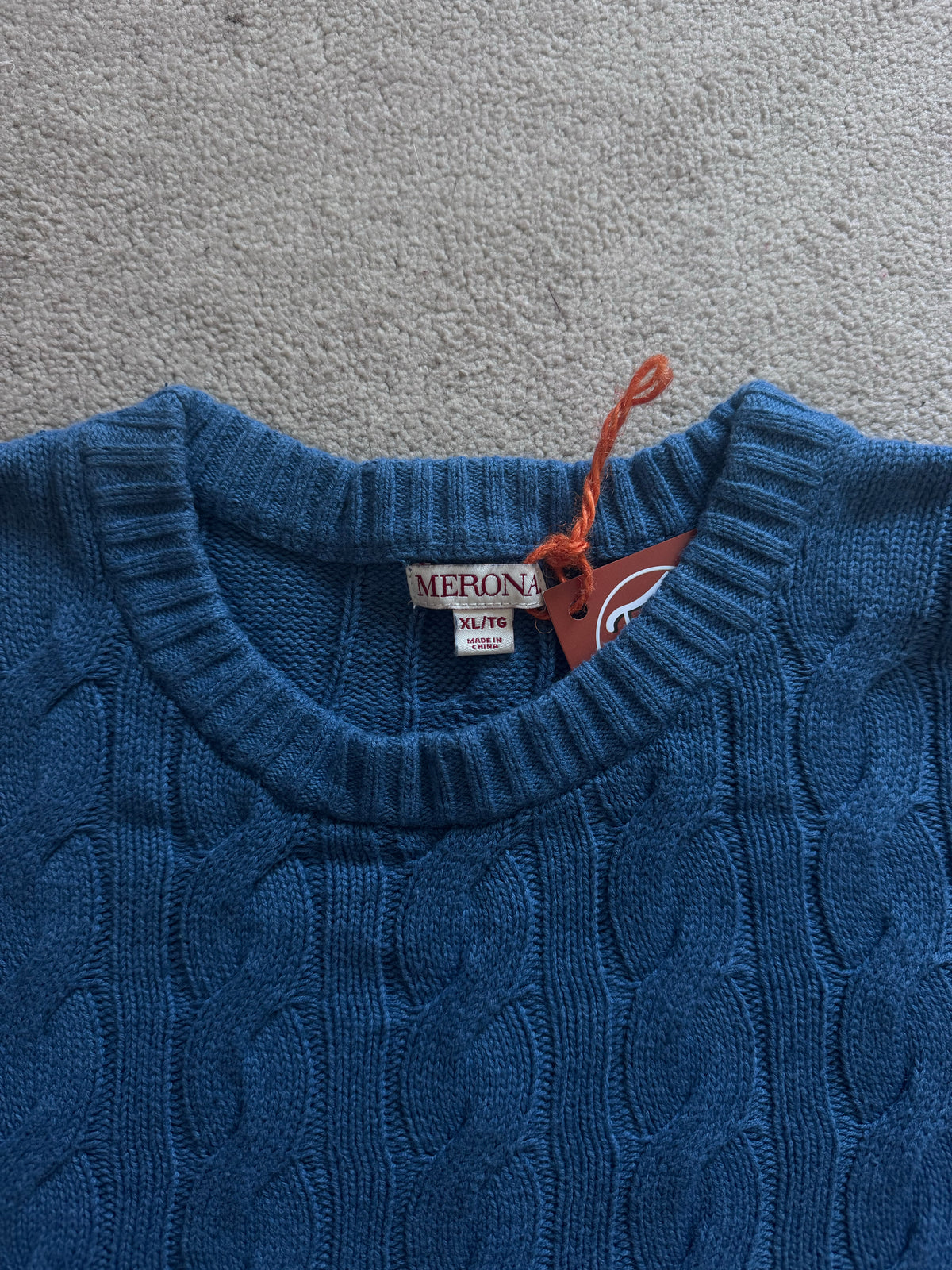 Extra large Merona Blue Cable Knit Jumper