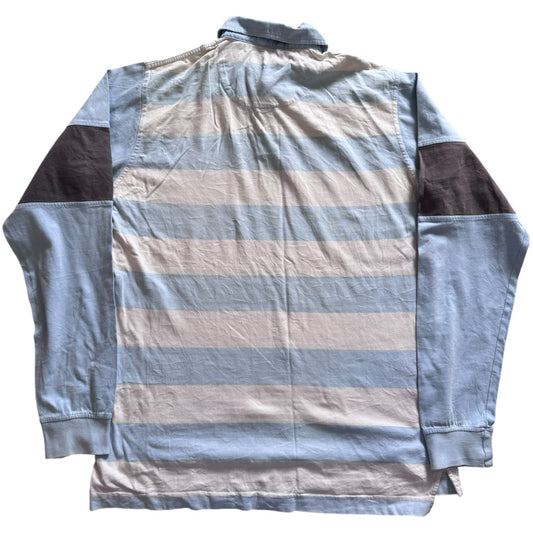 Large Dutti Sport Blue and White Rugby Shirt
