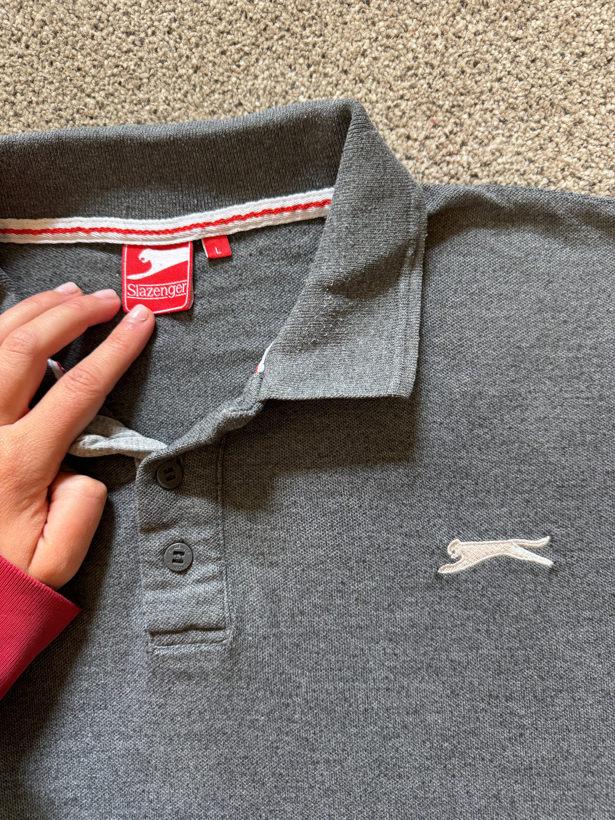 Large Slazenger Grey Polo Shirt