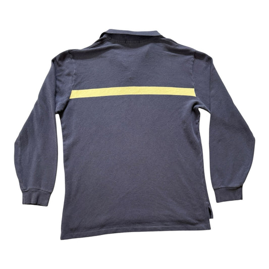 Extra large Ralph Lauren Navy and Yellow Long Sleeved Polo Shirt