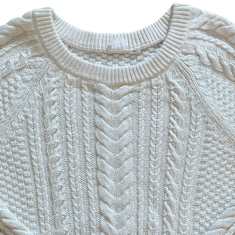 Woman's Small Gap White Cable Knit Jumper