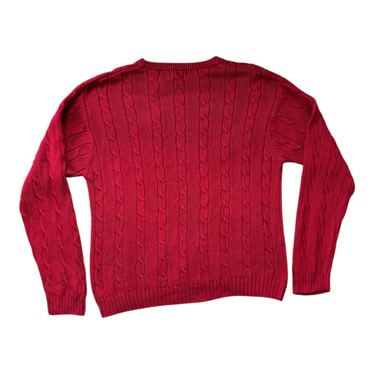 Large Trader Bay Red Cable Knit