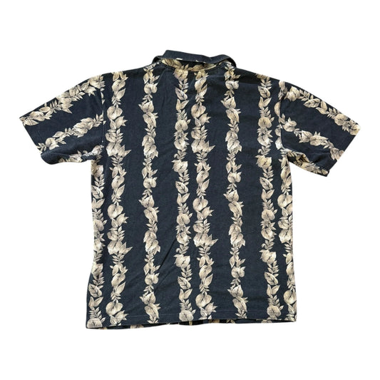Large Chaps Navy Leaf Pattern Shirt