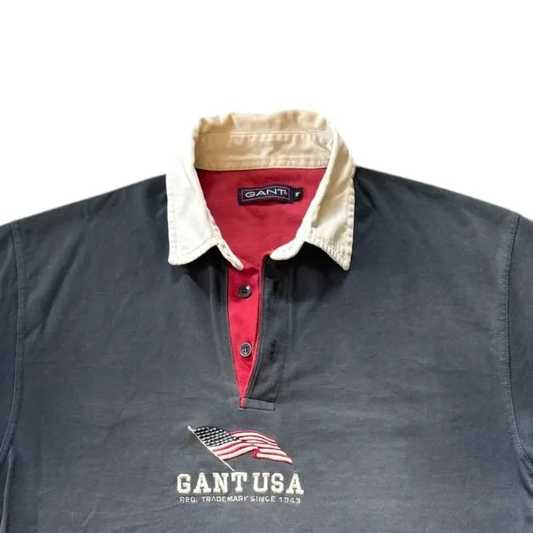 Medium Gant Faded Navy Rugby Shirt