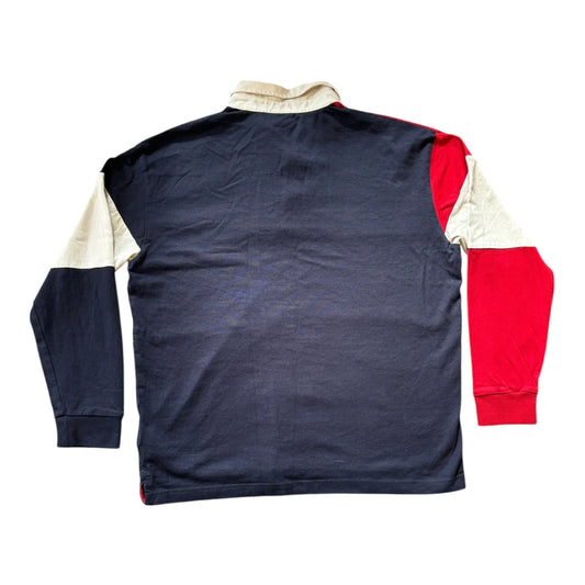 Large Gant Red Navy Rugby Shirt