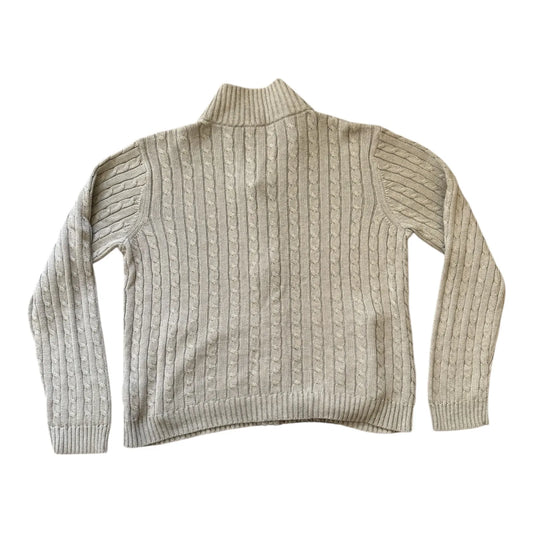 Woman's Medium Ralph Lauren Grey Full Zip Cable Knit