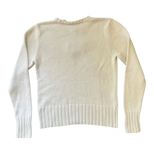 Woman's Small Ralph Lauren White USA Flag Knitted Jumper