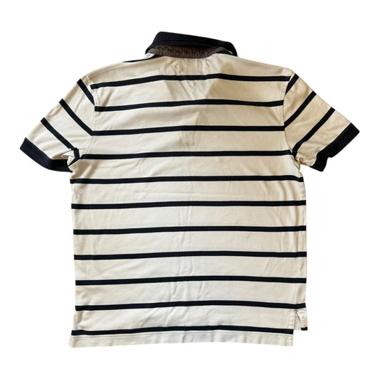 Large Tommy Hilfiger White Navy Polo Shirt