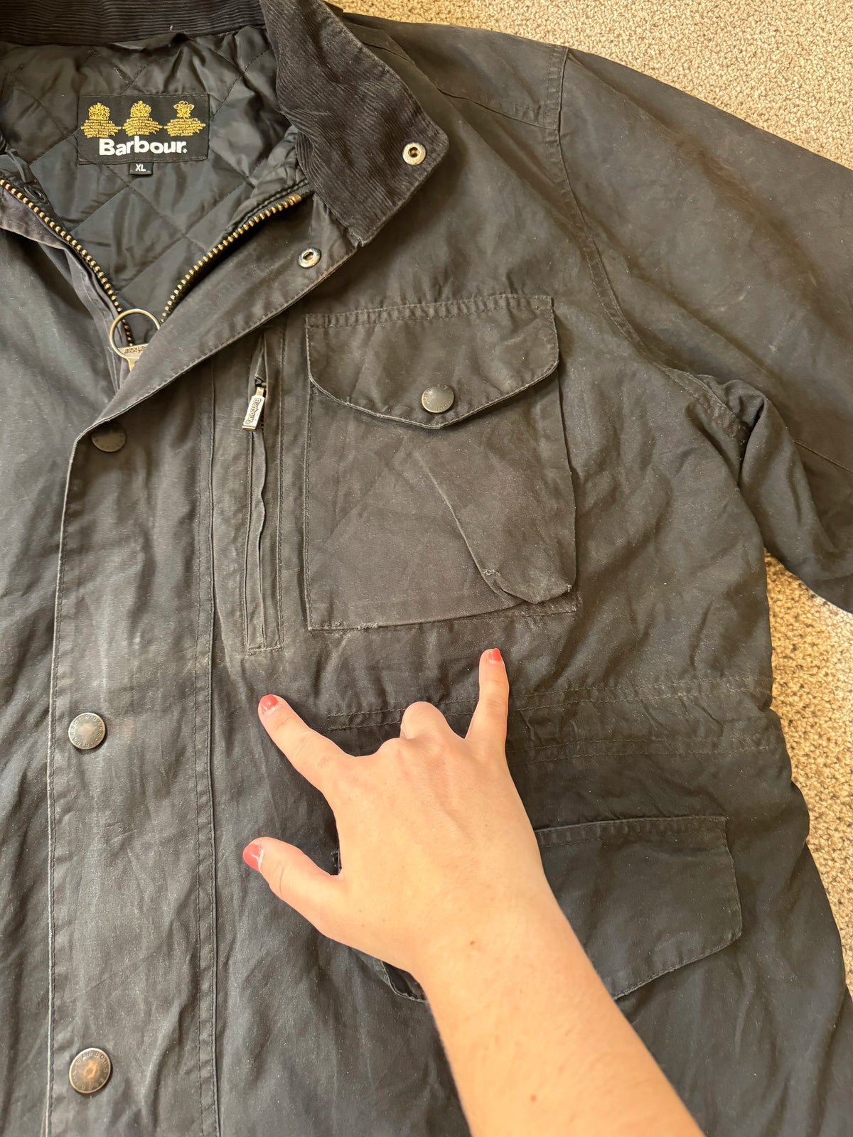 Extra large Barbour Sapper Wax Jacket Mid Length