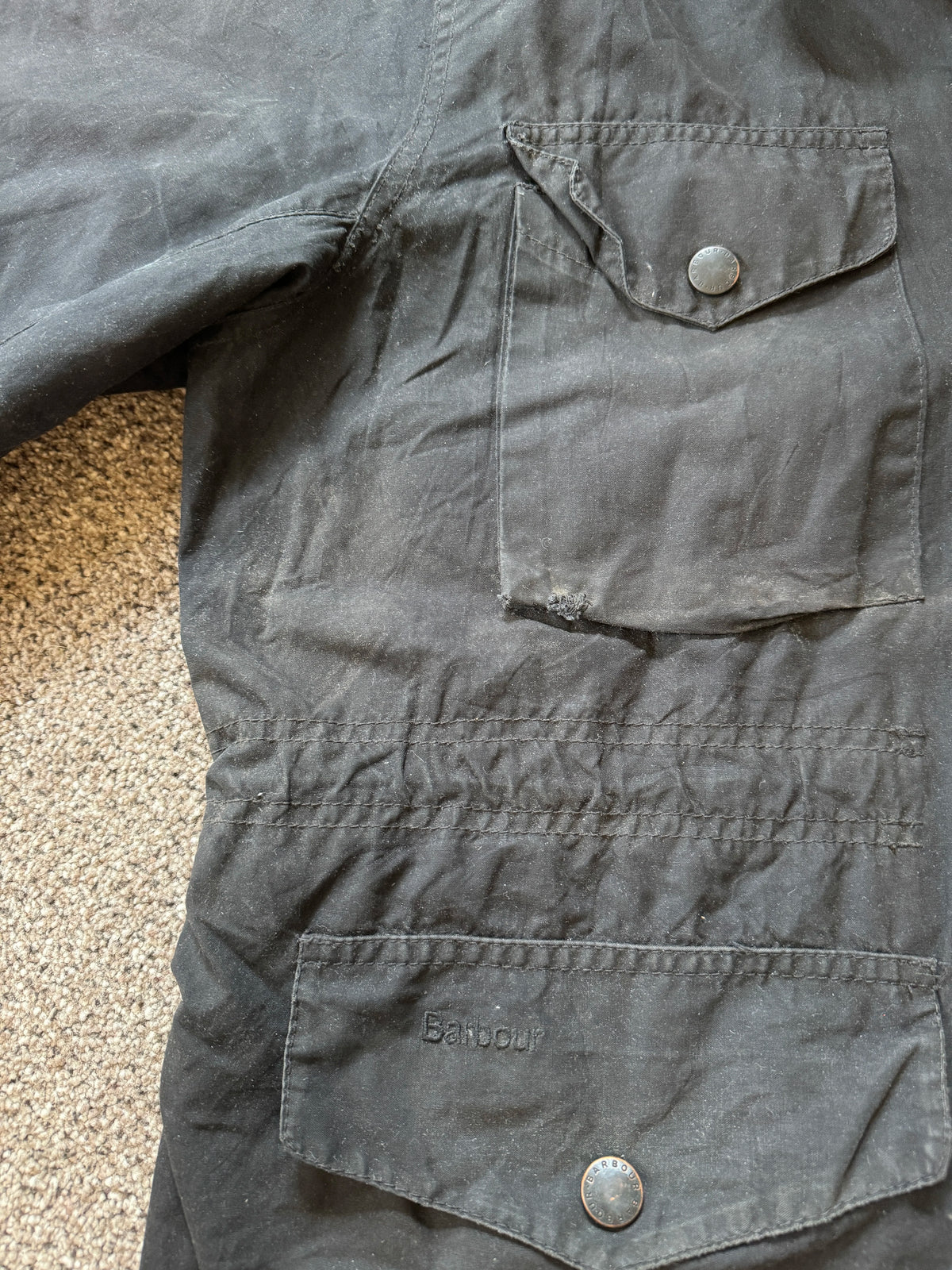 Extra large Barbour Sapper Wax Jacket Mid Length