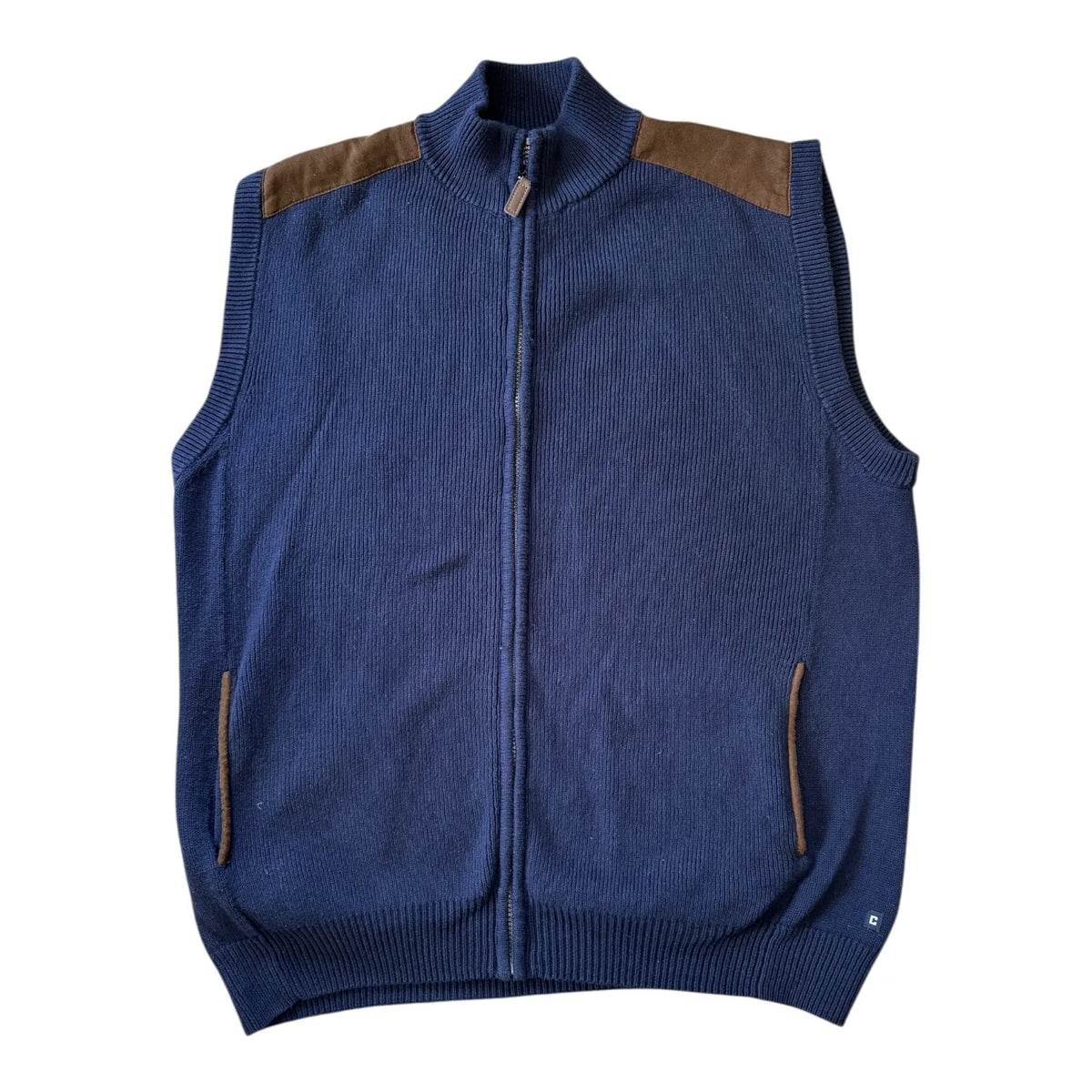 Large Chaps Navy Full Zip Jumper