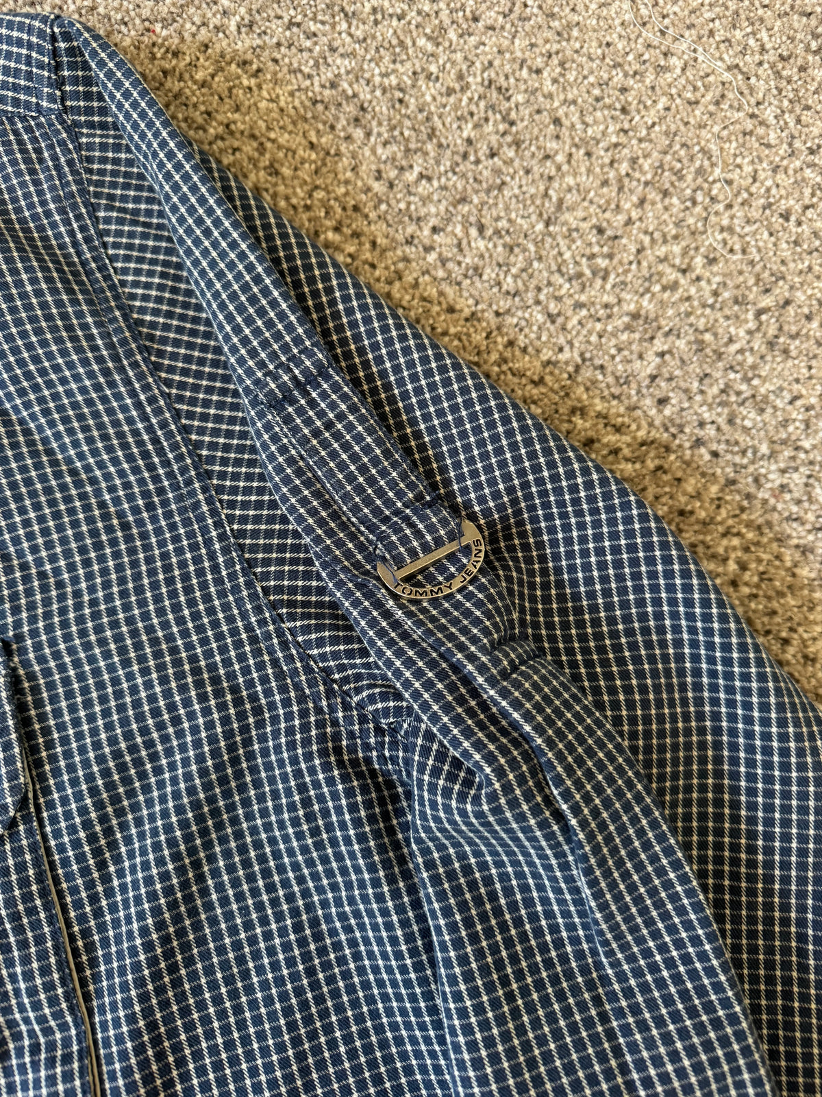 Large Tommy Hilfiger Black Checkered Shirt