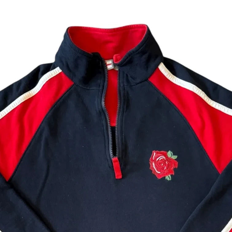 Medium Marks & Spencers Navy England Rugby 1/4 Zip Sweatshirt