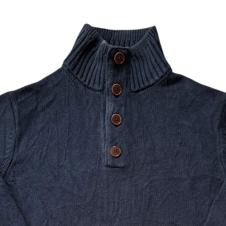 Medium Tommy Hilfiger Navy 1/4 Button Jumper