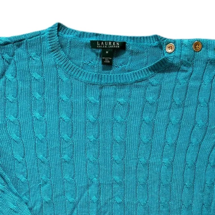 Women's Medium Ralph Lauren Blue Cable Knit