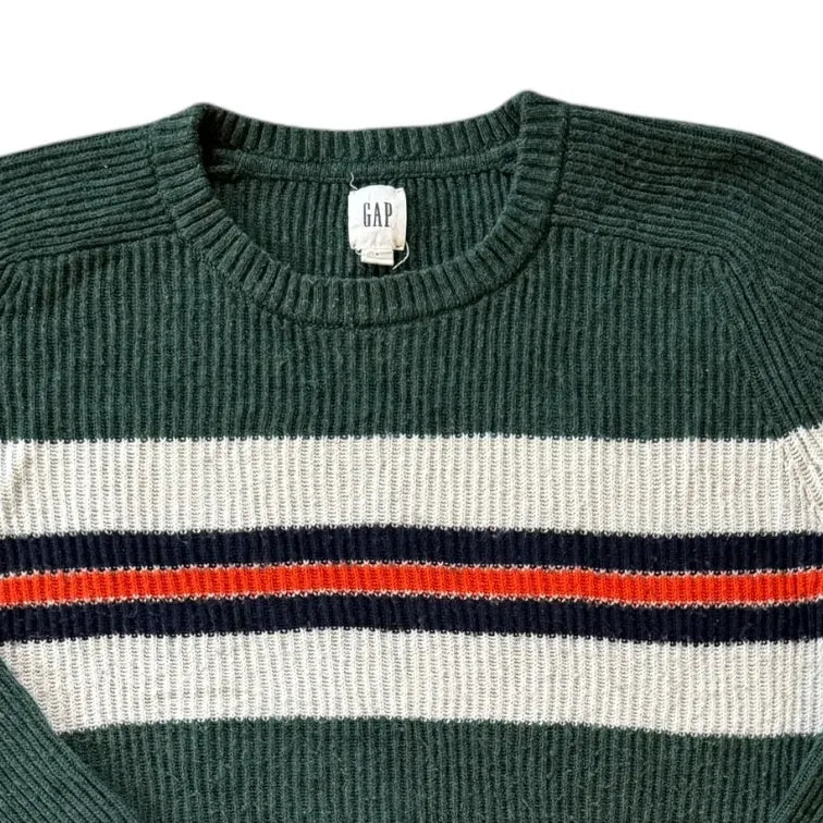 Large Gap Green Merino Wool/ Nylon Knitted Jumper