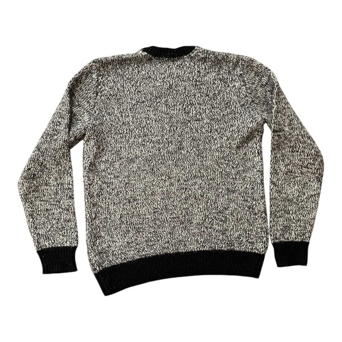 Large Gap Black Fuzzy Knitted Jumper
