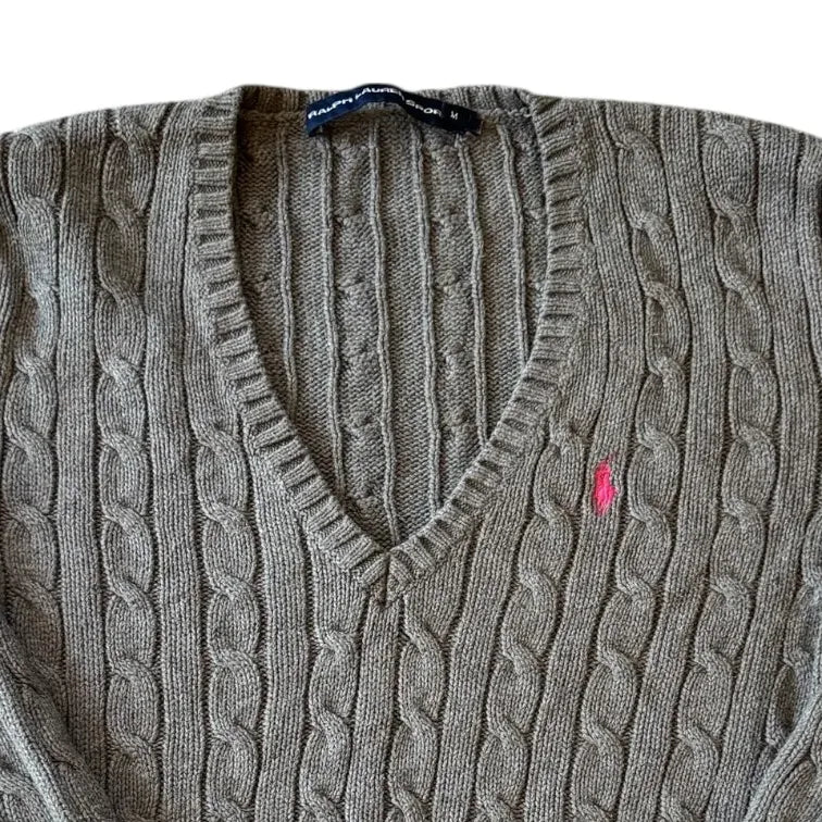 Women's Medium Ralph Lauren Grey Cable Knit