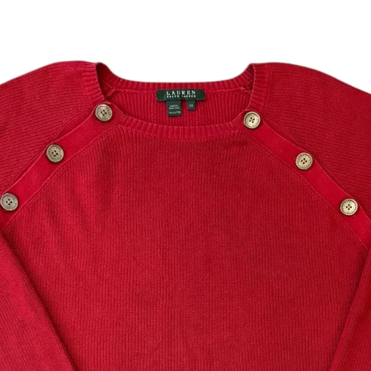 Women's XXL Ralph Lauren Red Knitted Jumper
