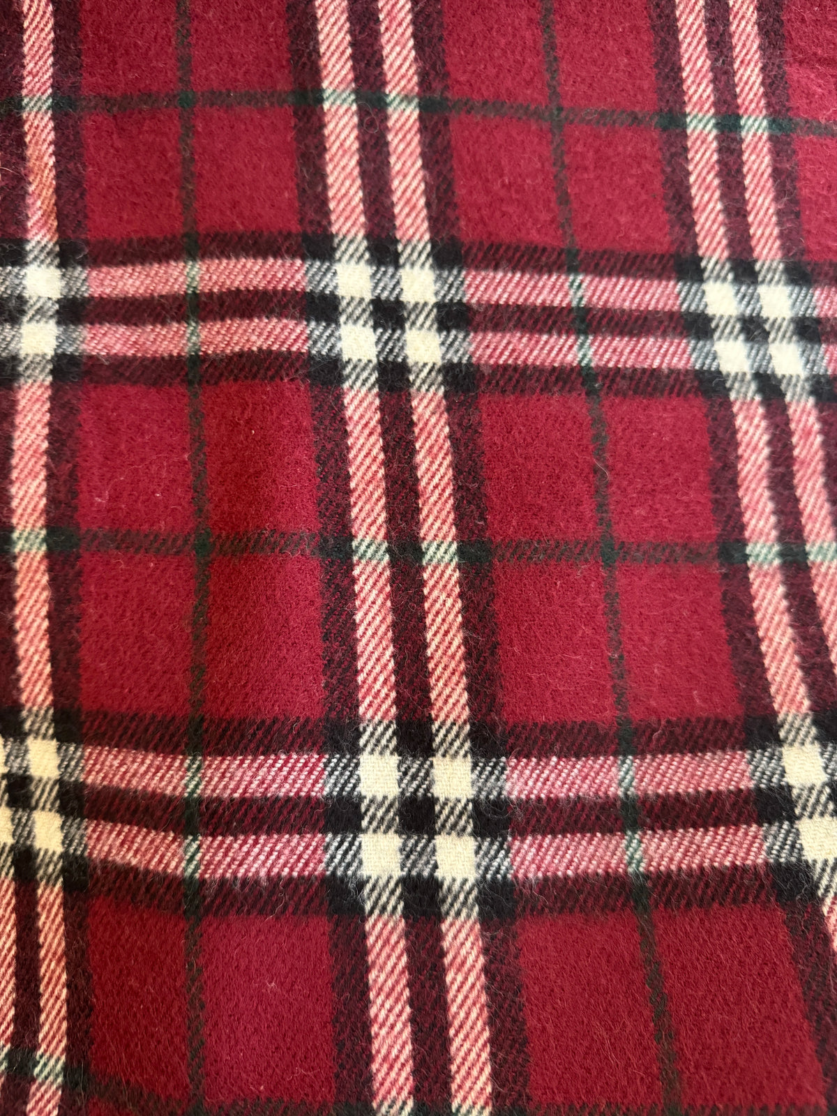 Burberry Lambswool Red Scarf