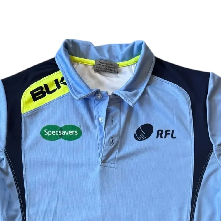 Small Blk Blue Rugby Referee Polo Shirt
