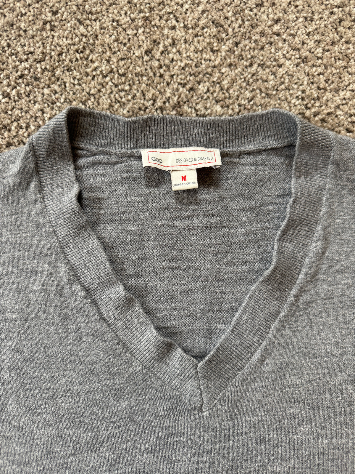 Medium Gap Grey V-Neck Jumper