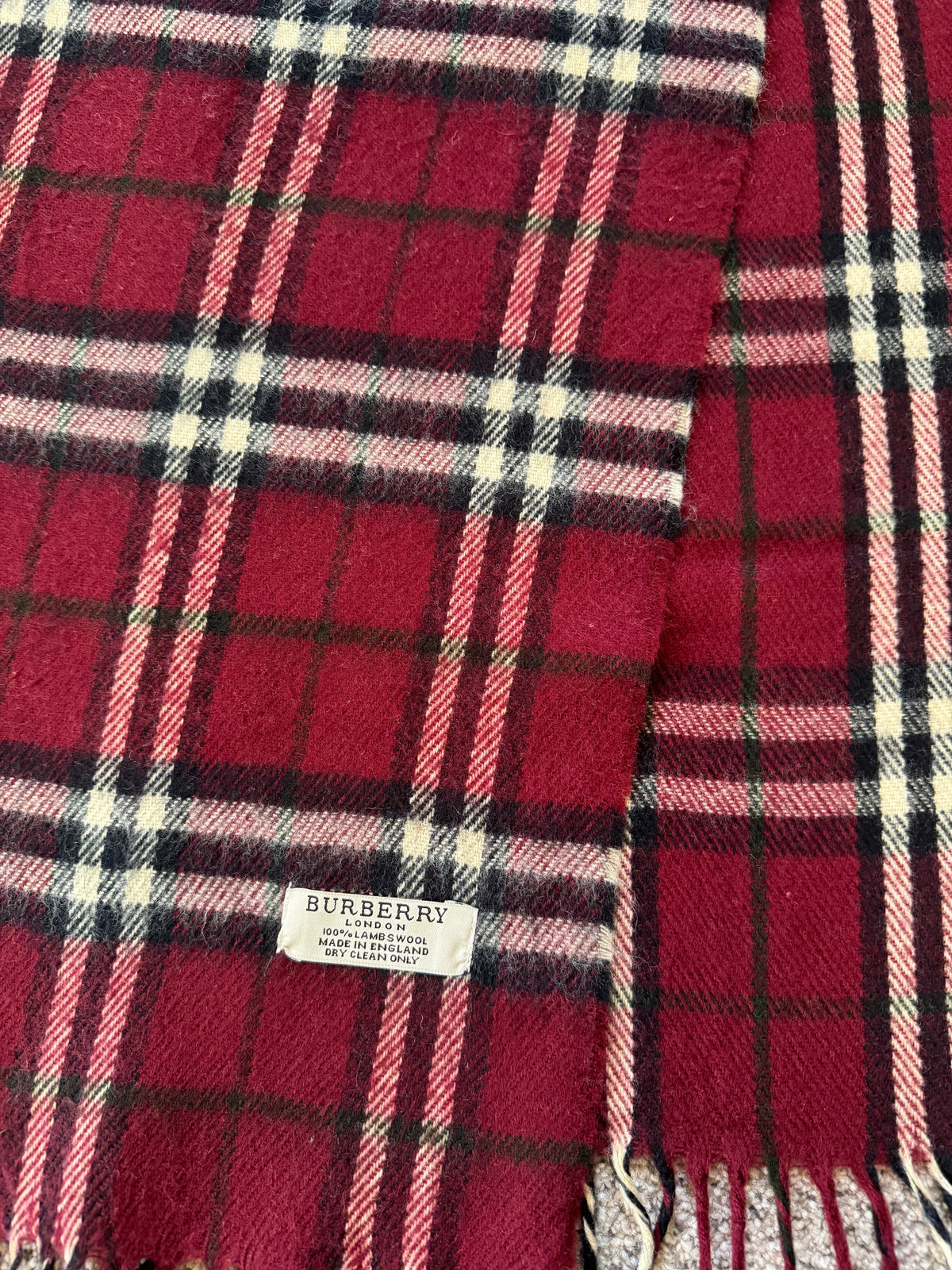 Burberry Red Lambswool Scarf