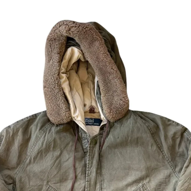 Large Ralph Lauren Green Down Chore Parka Jacket