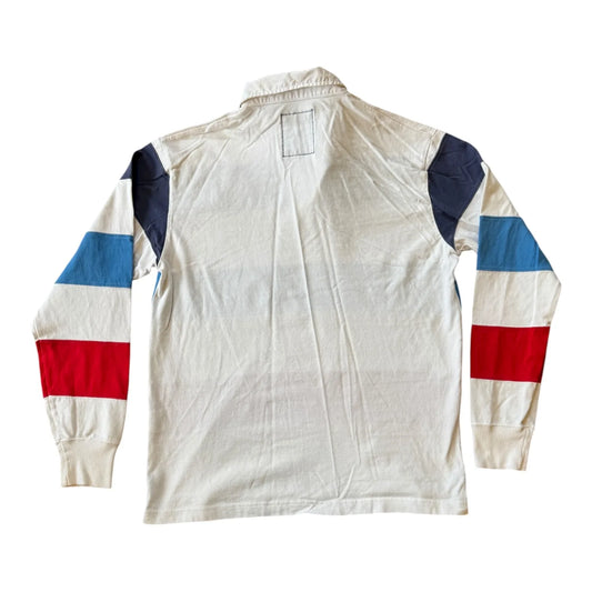 XXL Gant White Striped Rugby Shirt