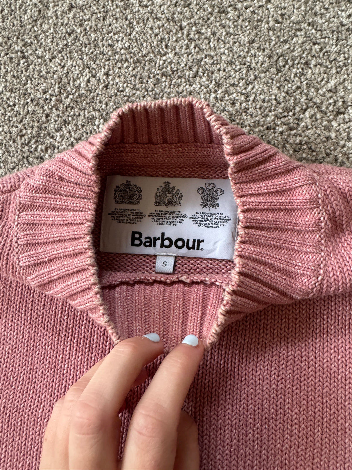 Woman's Small Barbour Pink Knitted Jumper