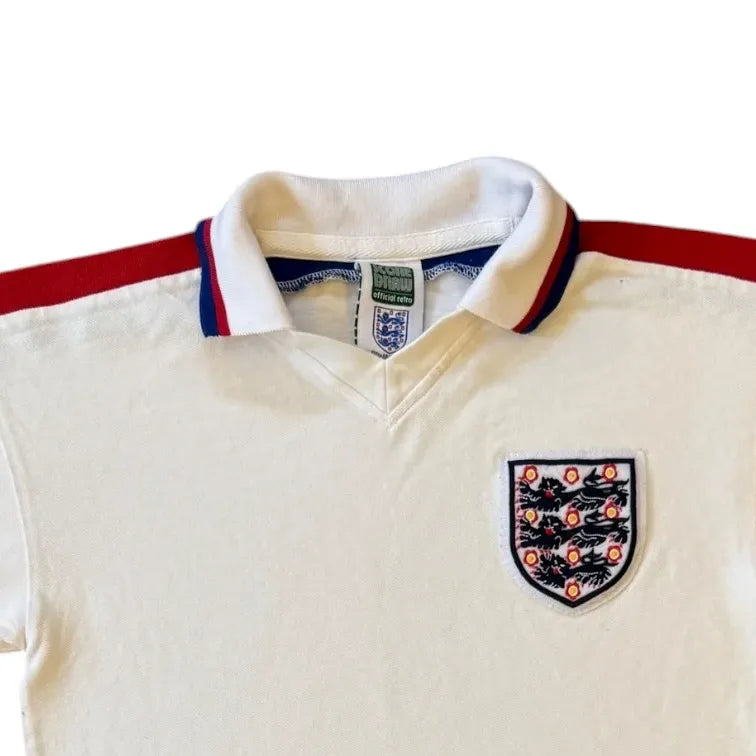 Small Draw Score White England Football Polo Shirt