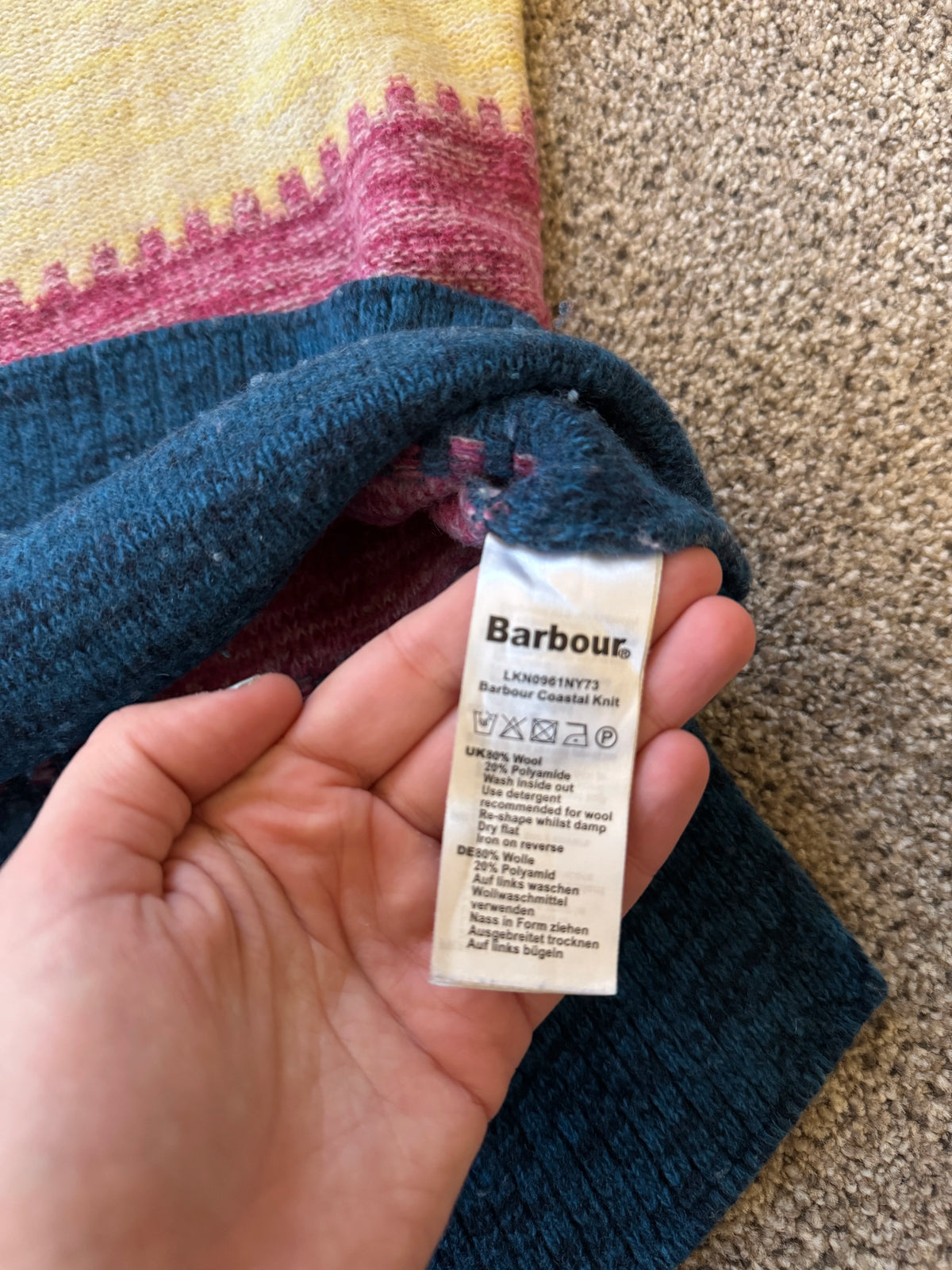 UK 10 Barbour Woollen Striped Jumper