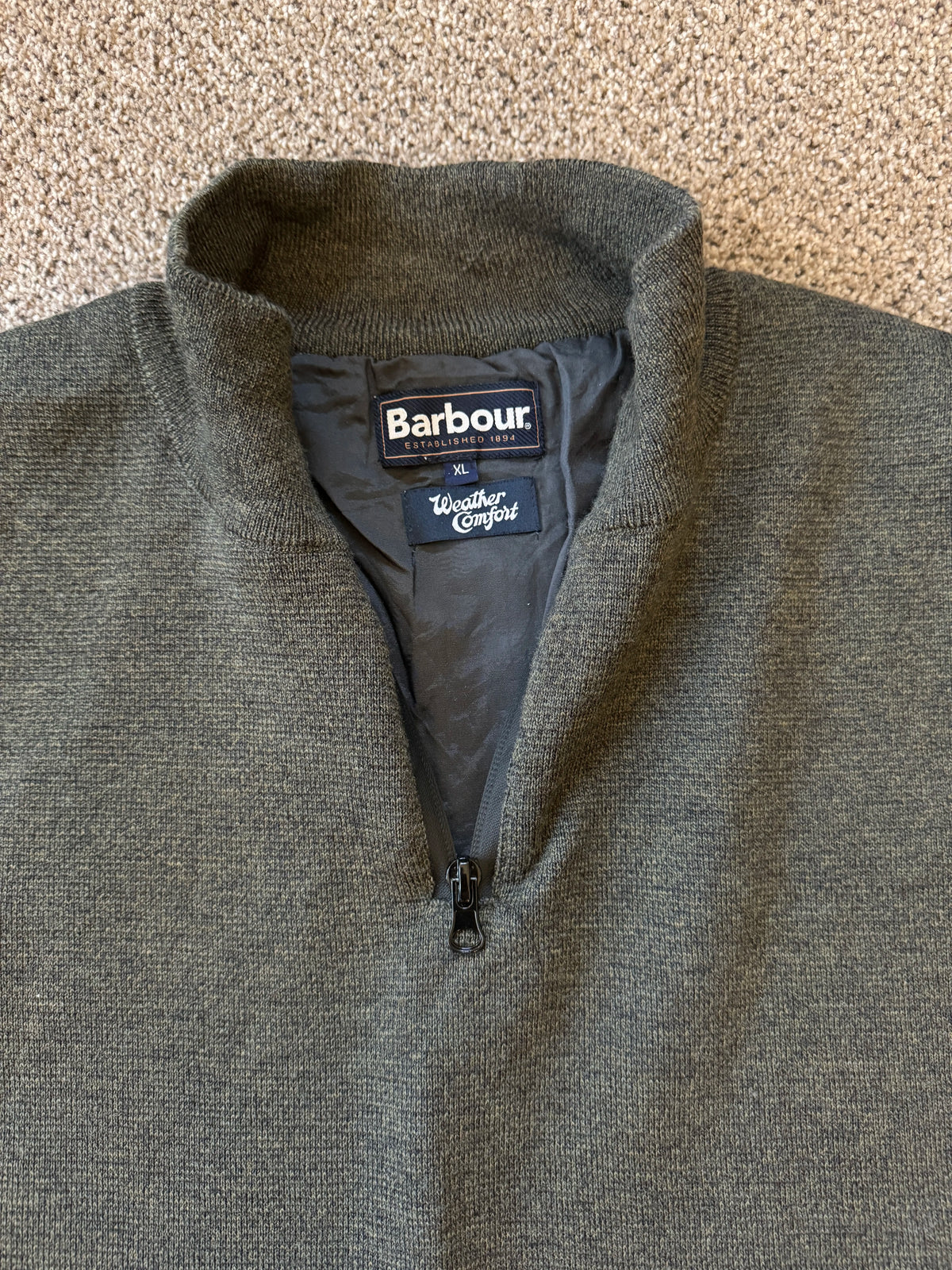 Extra large Barbour Grey Weather Comfort Wool 1/4 Zip