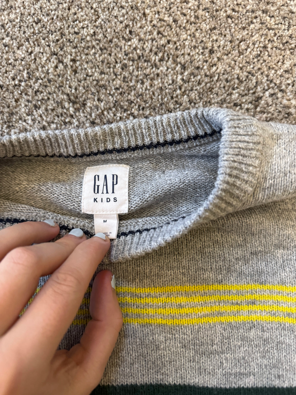 Kids Medium Gap Grey Knitted Jumper