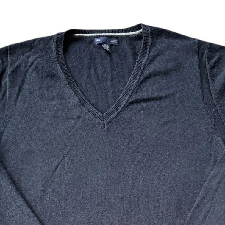 Woman's Small Gap Navy Thin V-Neck Jumper