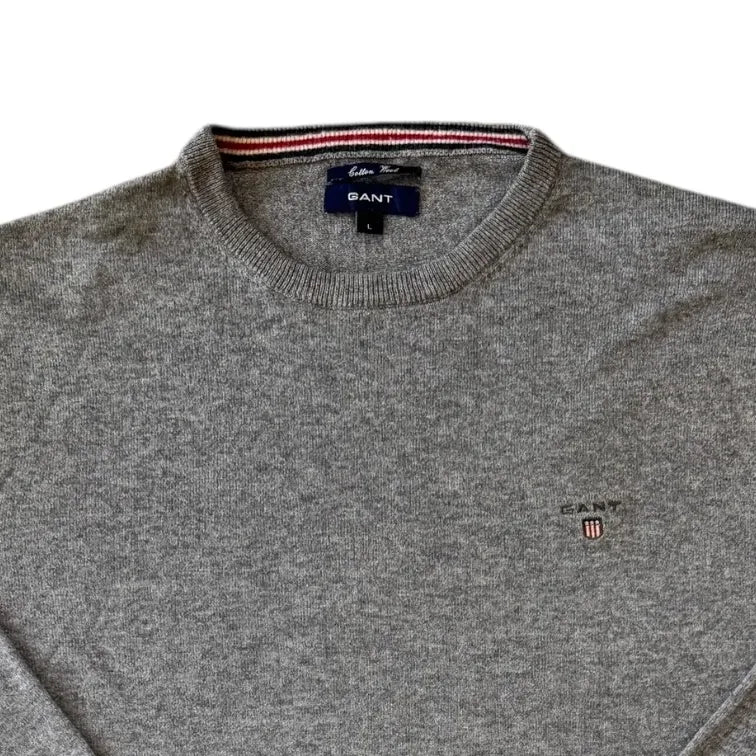 Large Gant Grey Cotton Wool Thin Jumper