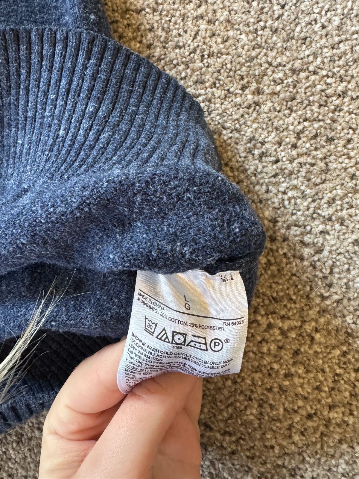 Large Gap Navy Knitted Jumper