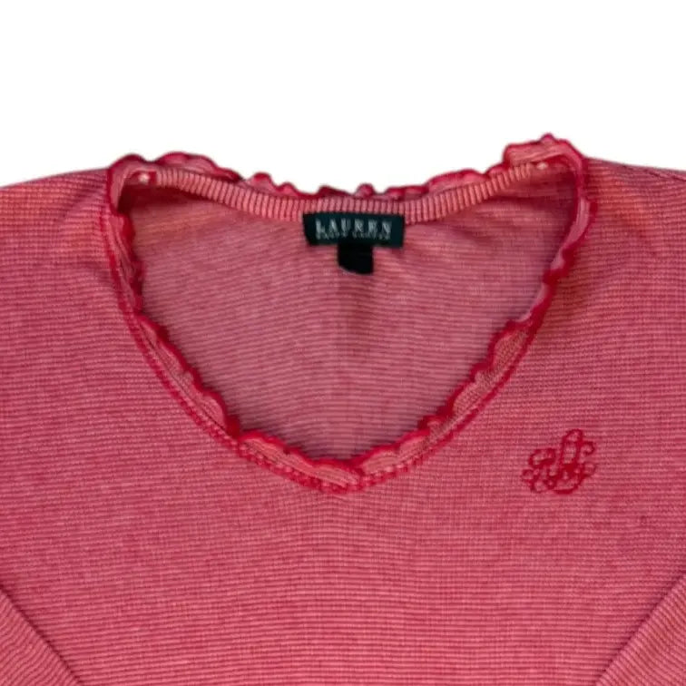 <p>Woman's Large Ralph Lauren Red Thin Top</p>