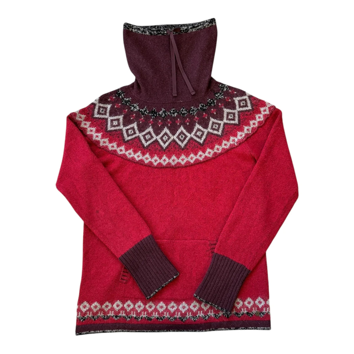 Woman's Medium Eddie Bauer Red Fair Isle Knitted Jumper