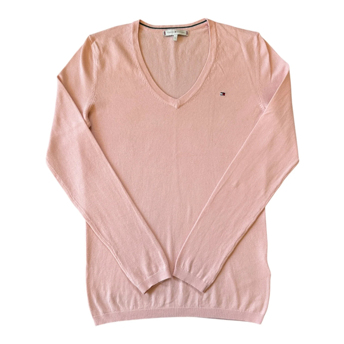 Woman's Small Tommy Hilfiger Pink V-Neck Jumper