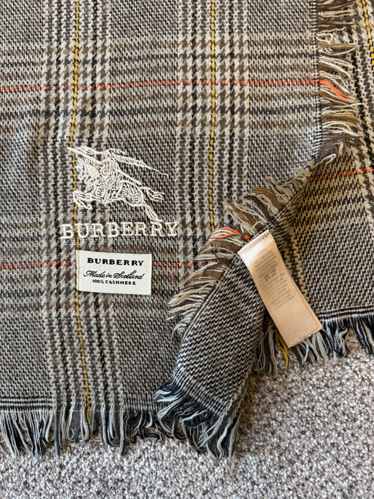 Burberry Brown Cashmere Shawl Scarf Rare