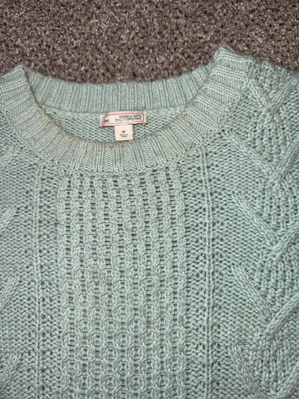Woman's Medium Gap Green Cable Knit