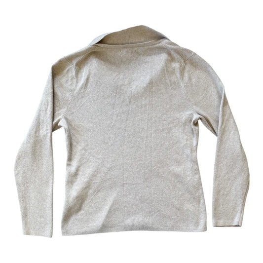 Woman's Large Tommy Hilfiger Beige Knitted Polo Shirt Jumper