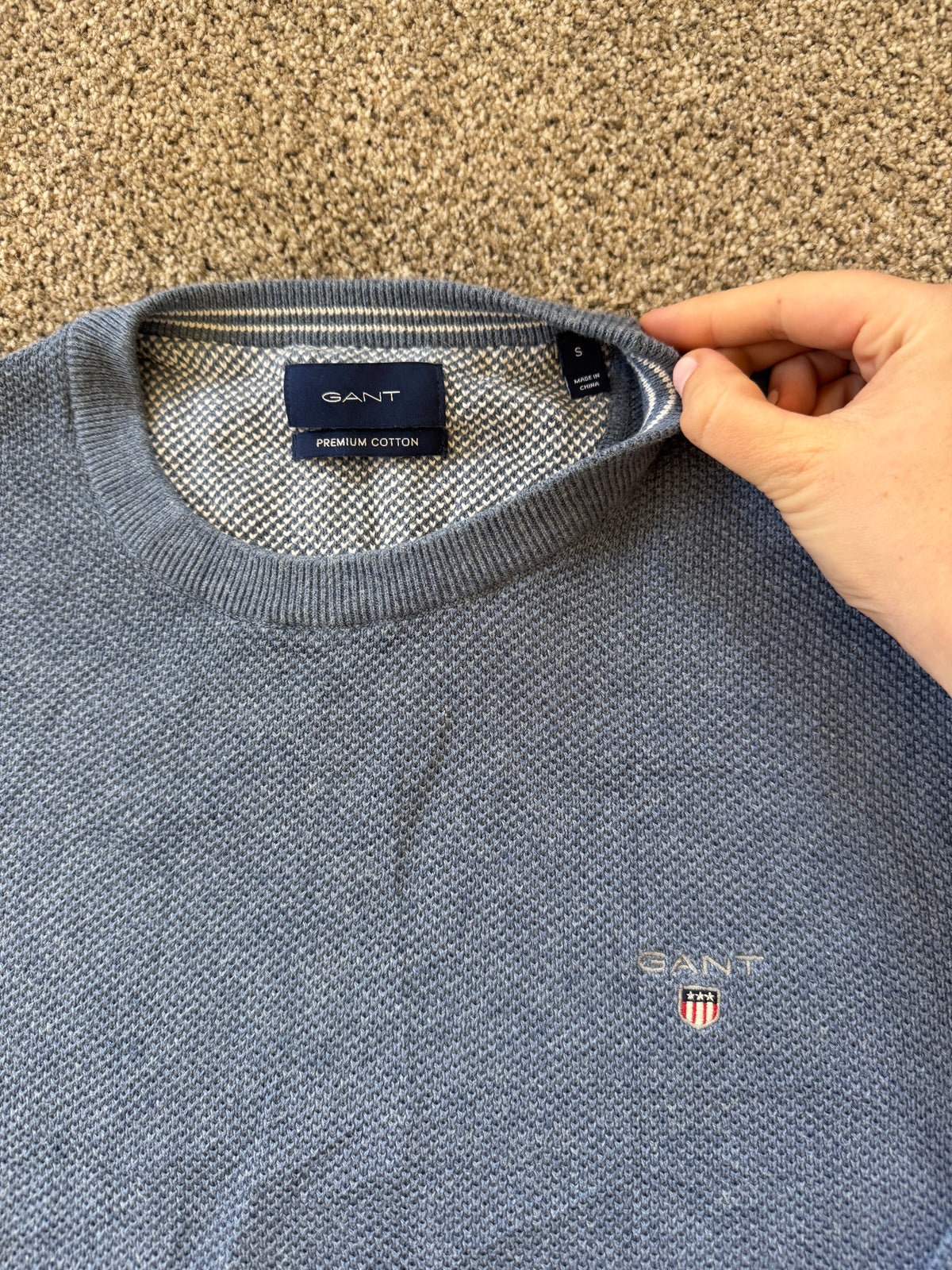 Small Gant Blue Knitted Jumper