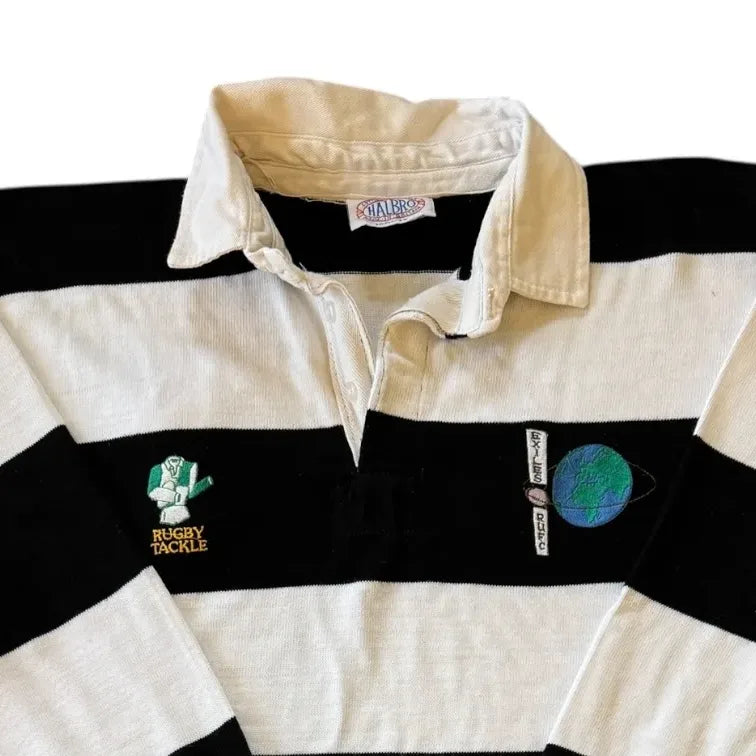 Slim Medium Halbro Black/White Exiles RUFC Rugby Shirt