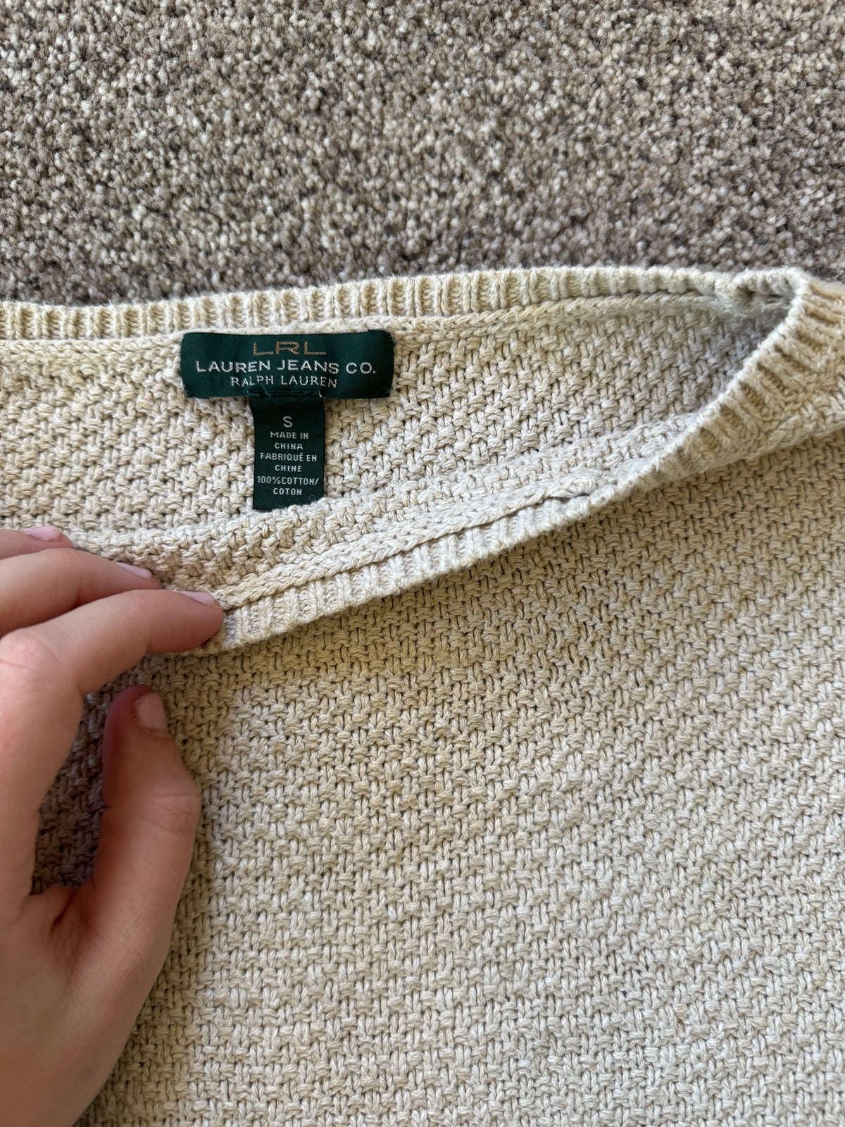 Woman's Small Ralph Lauren Beige Knitted Jumper