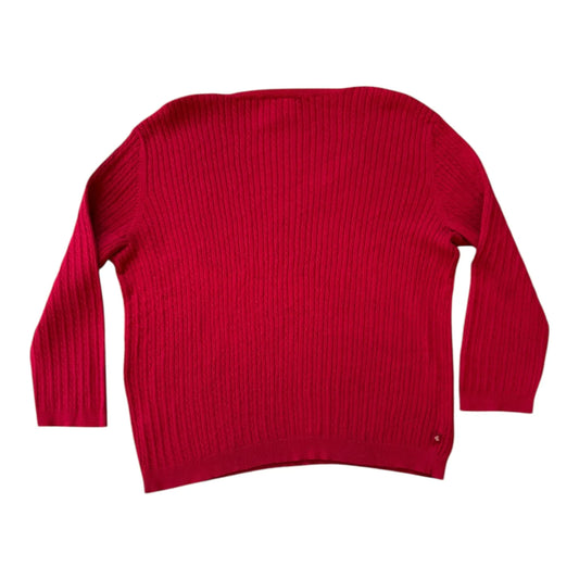 Woman's Large Ralph Lauren Red Thin Cable Knit